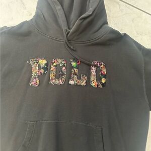 Ralph Lauren Black Hoodie with Floral Accents